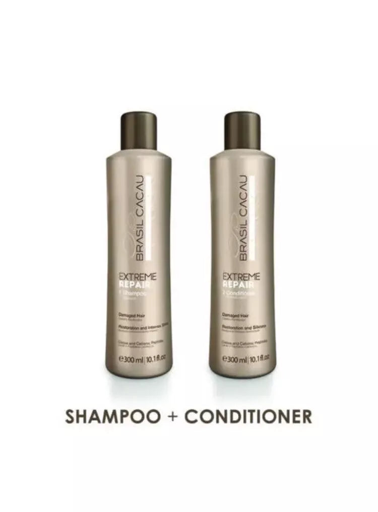 Brasil Cacau Extreme Repair Shampoo & Conditioner 300ml Bundle