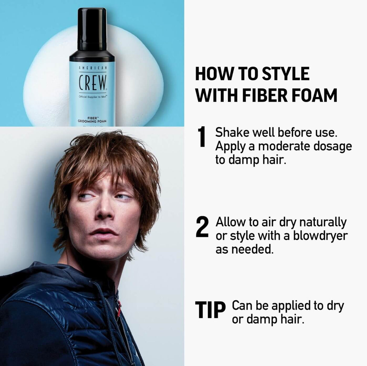 American Crew Fiber Grooming Foam – 200ml