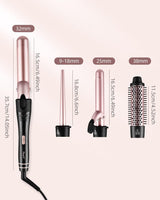 NBHS 4-in-1 Ceramic Curling Iron Set – Multi-Barrel Hair Curler Kit