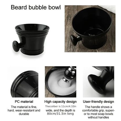 Plastic Shave Mug Bowl with Handle - White