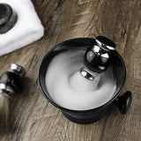 Plastic Shave Mug Bowl with Handle - Black