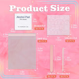 NBHS 50-Piece Press-On Nail Prep Kit – Files, Pads, Sticks & Bags (Pink)