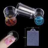 NBHS 12-Piece Nail Stamper Kit – Clear Silicone Stampers with Scrapers