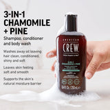 American Crew 3-in-1 Shampoo, Conditioner and Body Wash Chamomile and Pine, 450 ml