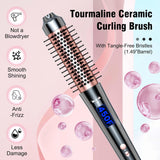 NBHS 5-in-1 Curling Iron Set with Thermal Brush – Rose Gold Styler Kit