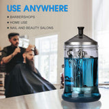 Salon Disinfecting Jar 21 Oz with Removable Basket and Stainless Steel Parts