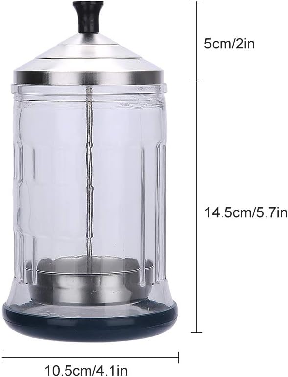 Salon Disinfecting Jar 21 Oz with Removable Basket and Stainless Steel Parts