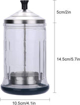 Salon Disinfecting Jar 21 Oz with Removable Basket and Stainless Steel Parts