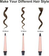 NBHS 3-in-1 Ceramic Curling Iron Set – Interchangeable Curlers for Curls