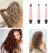 NBHS 3-in-1 Ceramic Curling Iron Set – Interchangeable Curlers for Curls