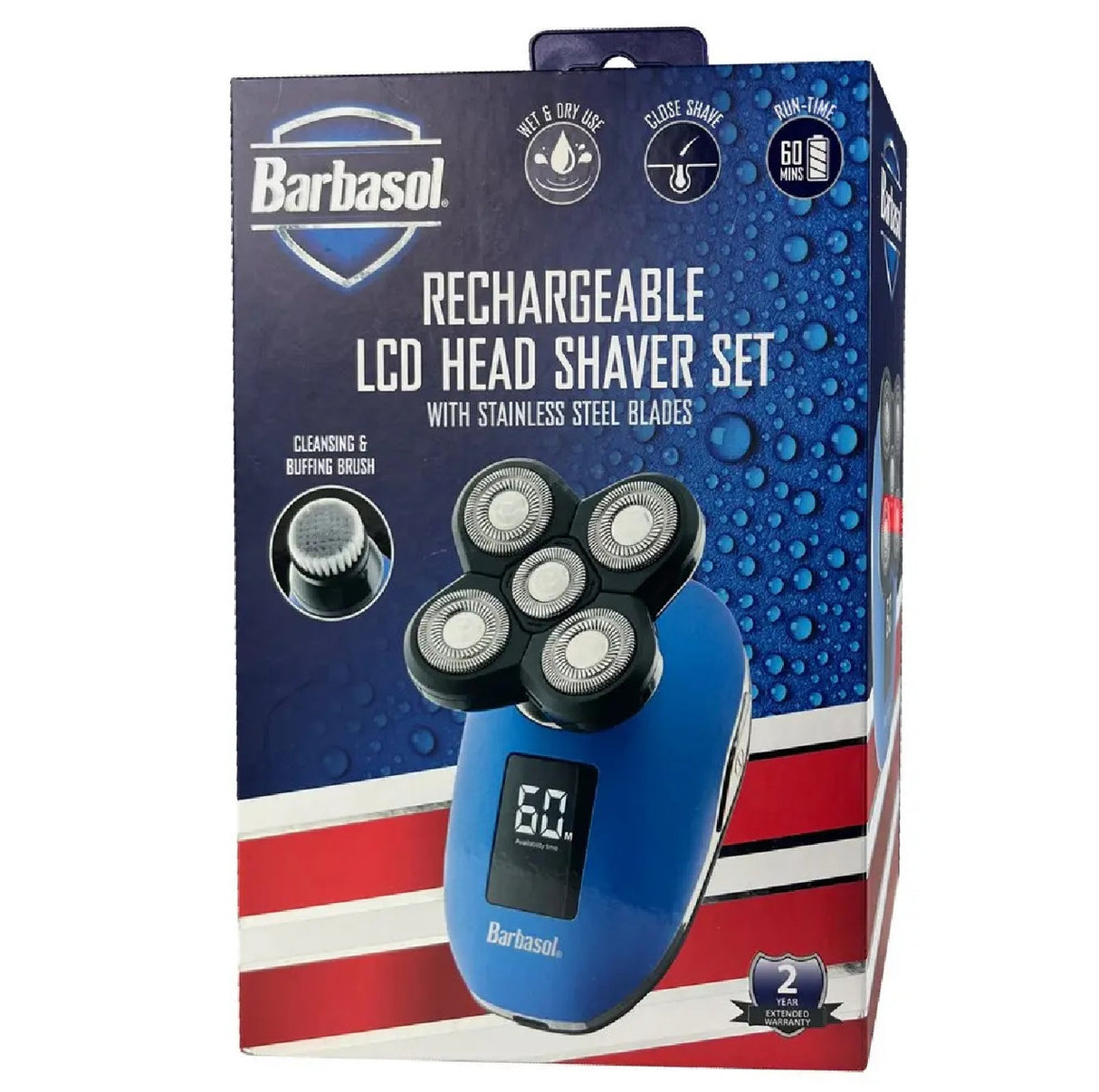 Barbasol Electric Shaver Rechargeable LCD Head Set
