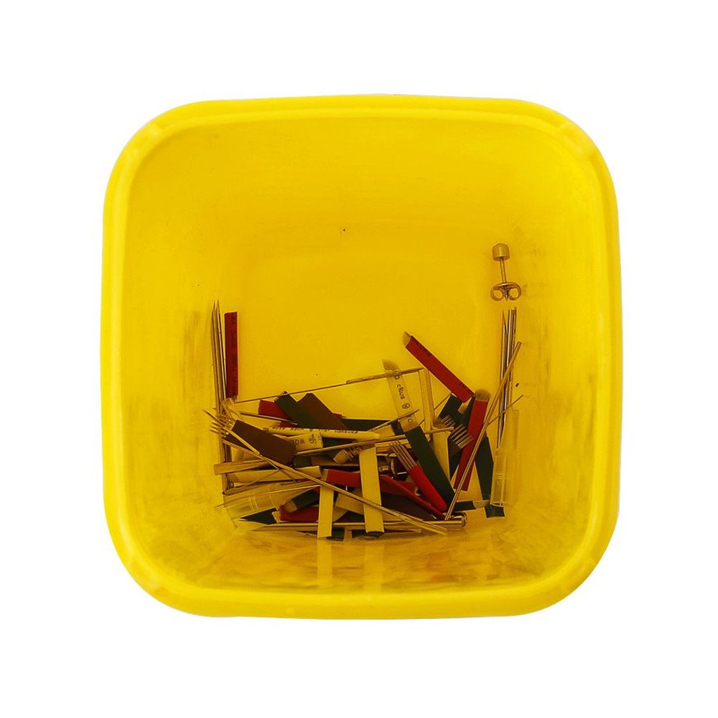 Baoblade Yellow Sharps Bin Needle Blade Waste Disposal Container With Locking Lid 1.0L