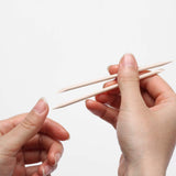 NBHS Borogo 100 Pcs Orange Wood Nail Sticks – Dual-End Cuticle Pushers
