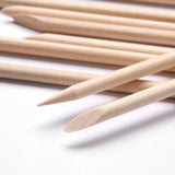 NBHS Borogo 100 Pcs Orange Wood Nail Sticks – Dual-End Cuticle Pushers