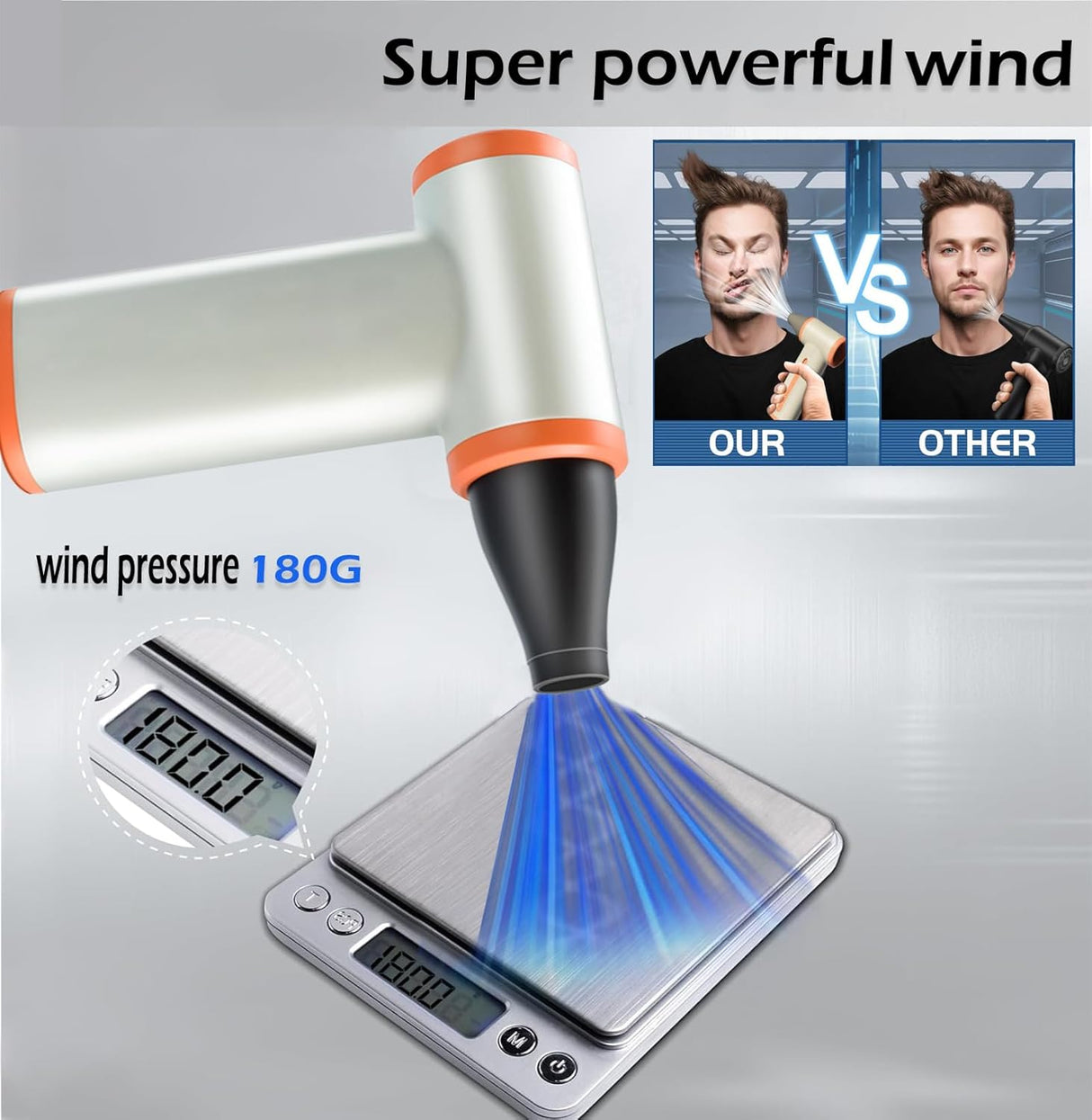 150,000 RPM Mini Air Duster – USB-C Rechargeable Jet Blower With Charging base