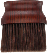 Barber Top Neck Brush - Flat Wood Handle Dark Chocolate