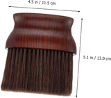 Barber Top Neck Brush - Flat Wood Handle Dark Chocolate