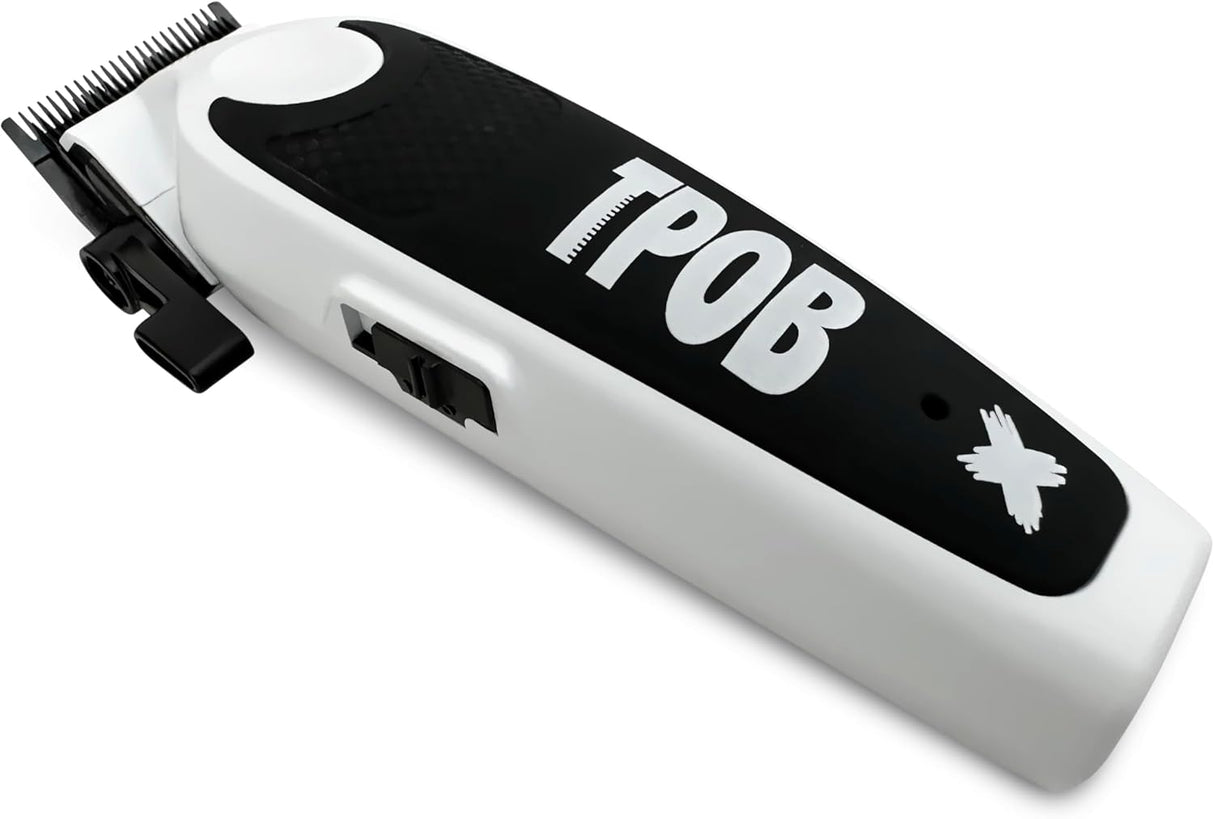 TPOB White X Deluxe Clipper – Pro Hair Clipper with Rubber Grip NBHS