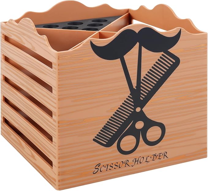 Shear Holder Hair Cutting Scissors Barber Tools Holder Dark Brown