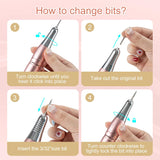 NBHS 35,000 RPM Professional Rechargeable Nail Drill – Pink E-File