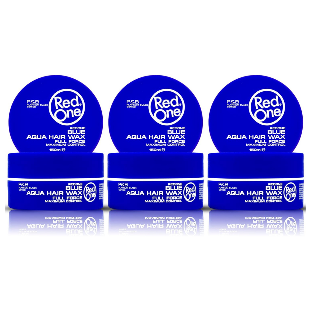 3 x RedOne Blue Aqua Hair Styling Wax Full Force | 150 ml | Red One