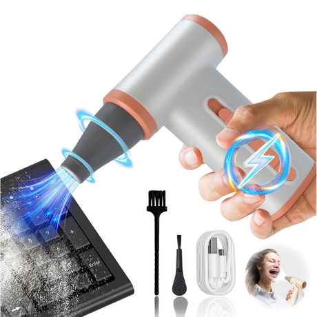 150,000 RPM Mini Air Duster – USB-C Rechargeable Jet Blower With Charging base