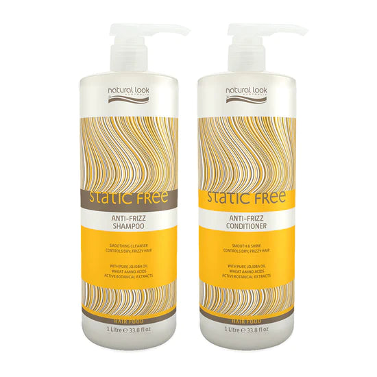Natural Look Static Free Anti Frizz Shampoo & Conditioner 1L Bundle